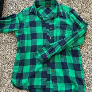 J.Crew navy/green flannel shirt, size 8
